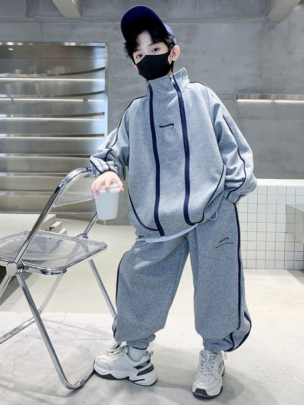 儿童套装男童秋装2025新款中大童春秋款酷帅卫衣运动服帅气时髦潮|undefined