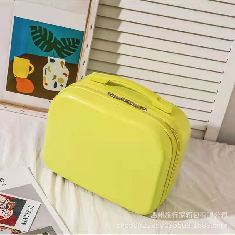 Caja de cosméticos de color caramelo coreano equipaje Portátil Bolsa de cosméticos de 14 pulgadas caja de almacenamiento portátil mini regalo
