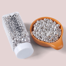 外销专用银珠糖钢珠糖银色糖珠彩糖珠蛋糕装饰烘焙食品装100克