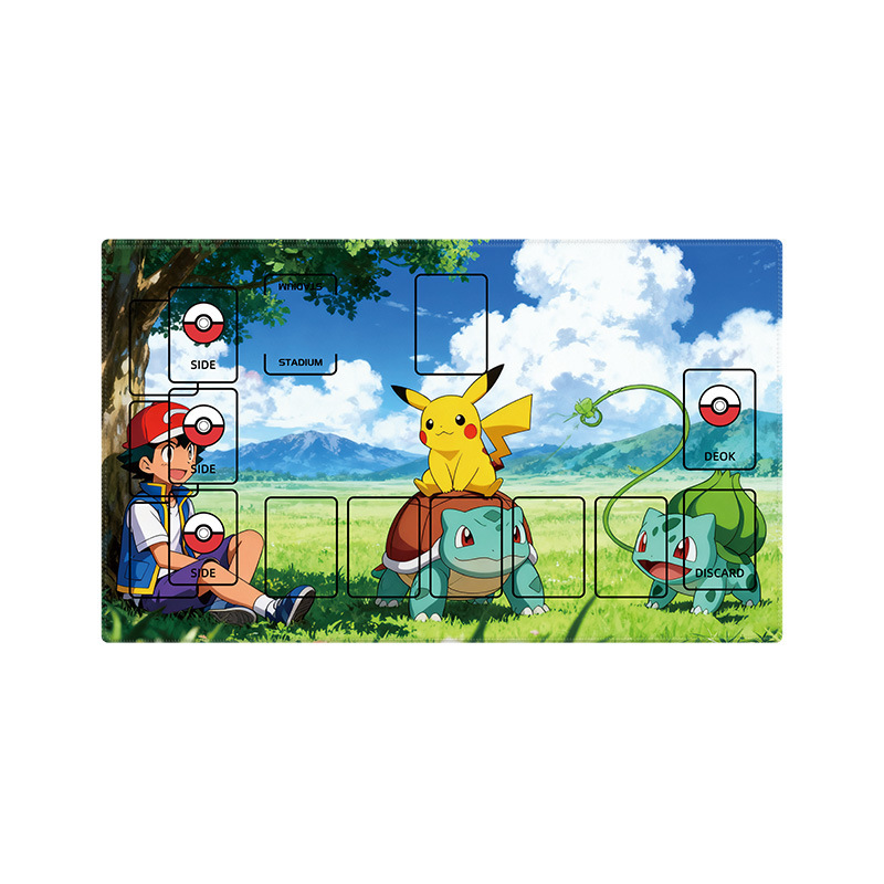 Pokémon juego gran almohadilla de bloqueo grueso doble tarjeta de combate almohadilla de tarjeta de batalla mesa simple almohadilla de mesa