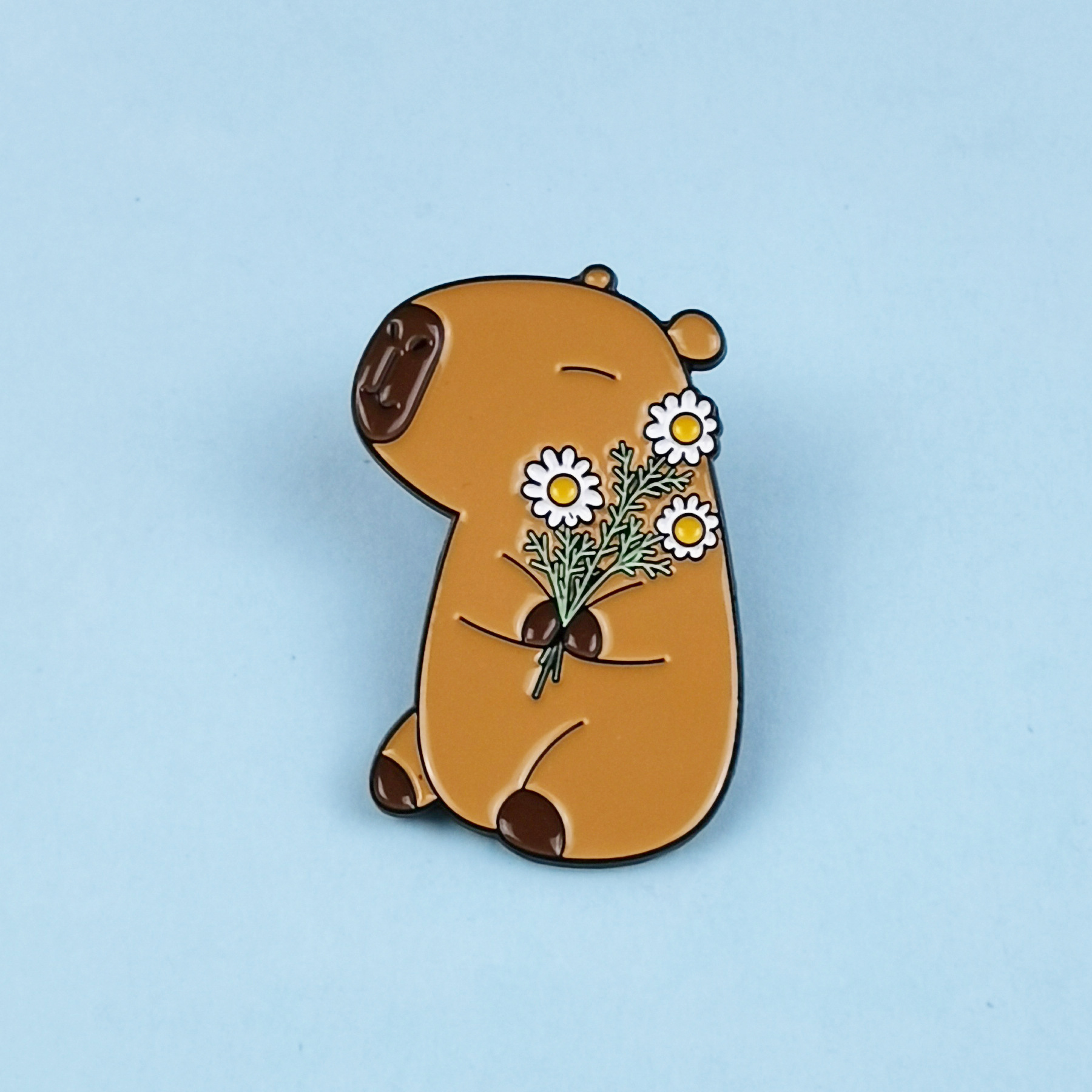 Cute Kapibala Alloy Insignia Dibujos animados lindo animal ramo de mano joyería accesorios broche al por mayor