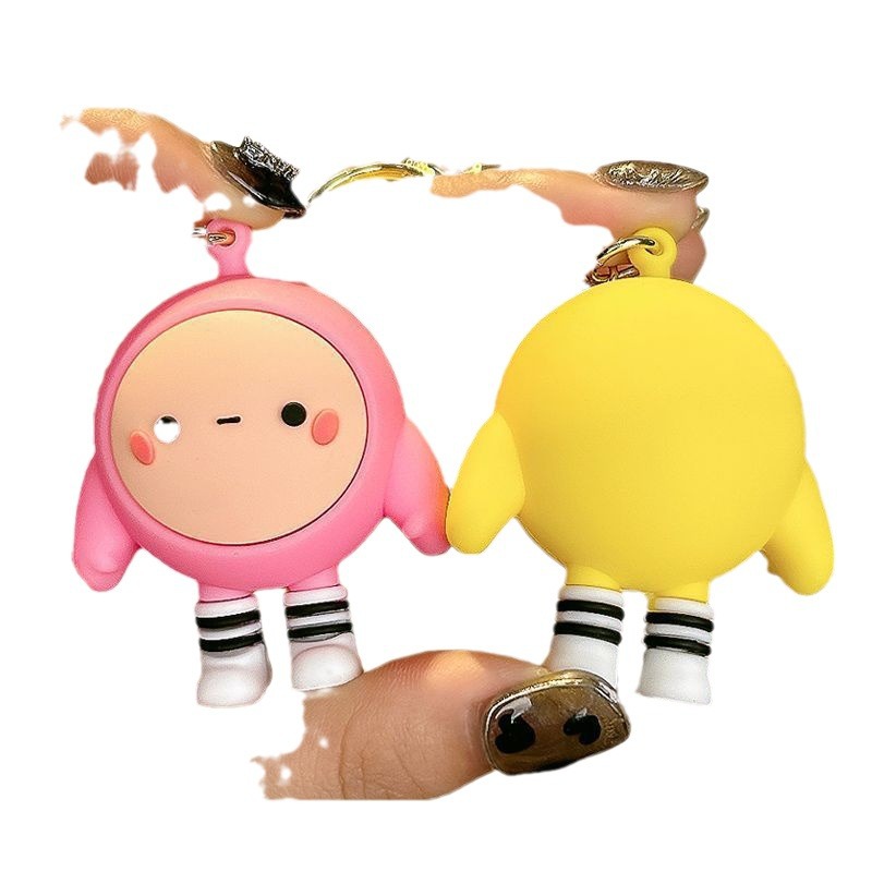 Huevo muñeca fiesta coche llavero bebé oso en línea celebridad mochila adornos perdido corazón oso coche llavero muñeca