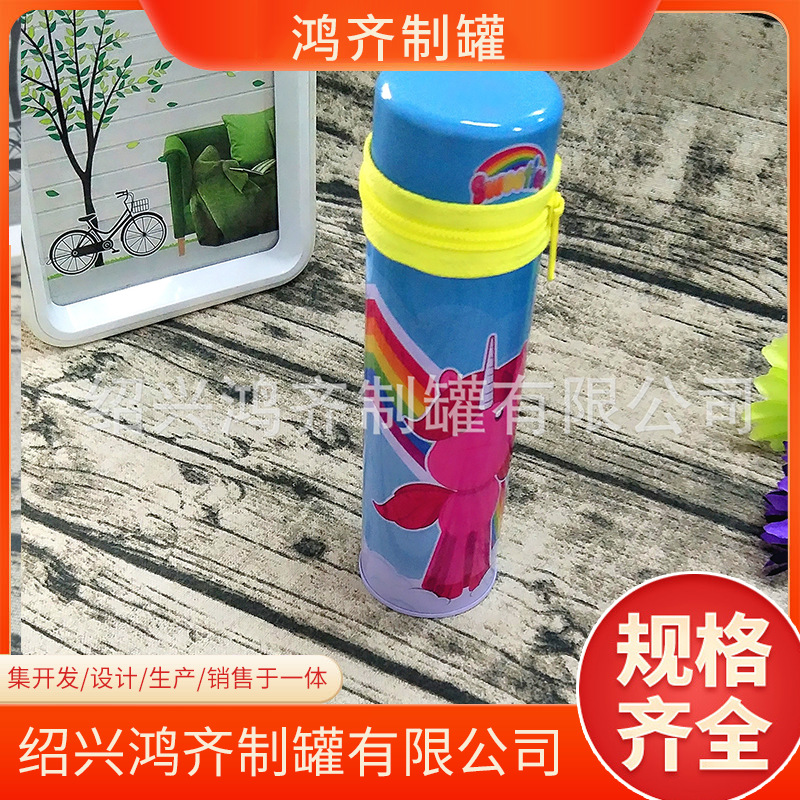 【工厂直销】卡通笔筒迷你马口铁盒圆形马口铁材质铅笔笔筒包装罐