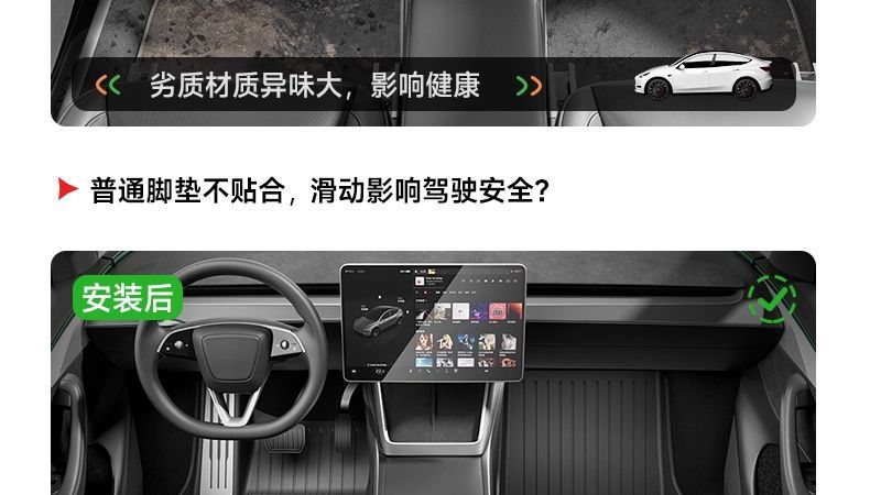 [Cross-border exclusive] Suitable for Model YL, full set of floor mats for the entire car, including front and rear trunk mats and storage bins, made of TPE material