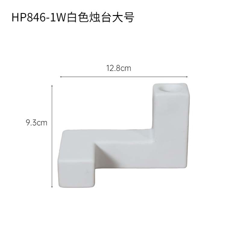 Geométrico blanco y negro candelabro de cerámica decoración estilo simple blanco y negro titular de la vela base del hogar Decoración suave al por mayor