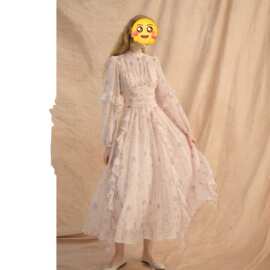 法式碎花裙雪纺长裙长袖裙子夏秋高级穿搭连衣裙女2025新款温柔风