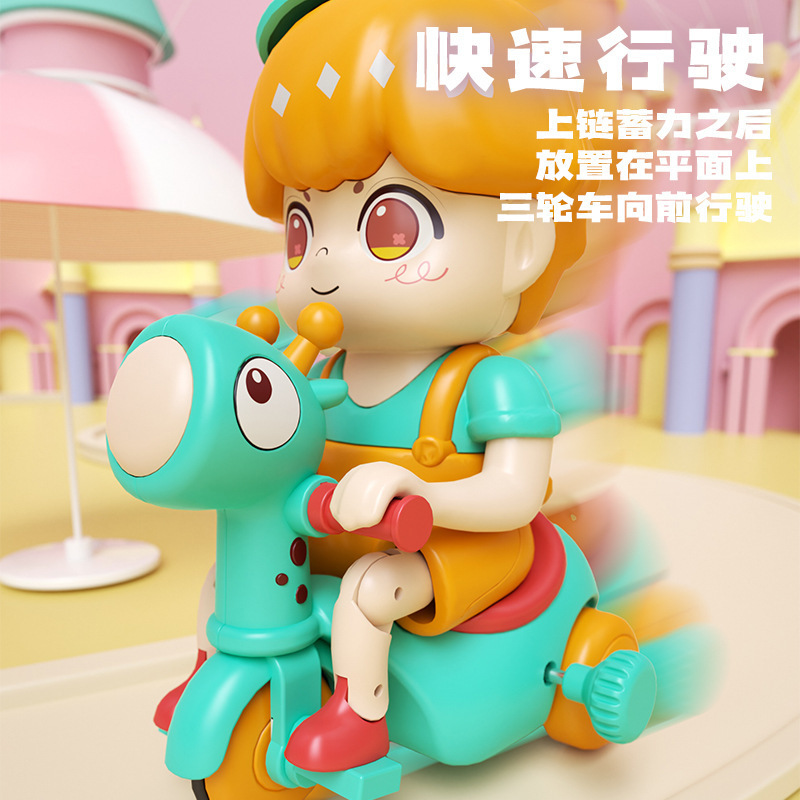 Wind-Up Toy Tricycle for Little Girls, Cute and Realistic Children's Tricycle with Sound and Whistle Wind-Up Toy Tricycle for Little Girls, Cute and Realistic Children's Tricycle with Sound and Whistle