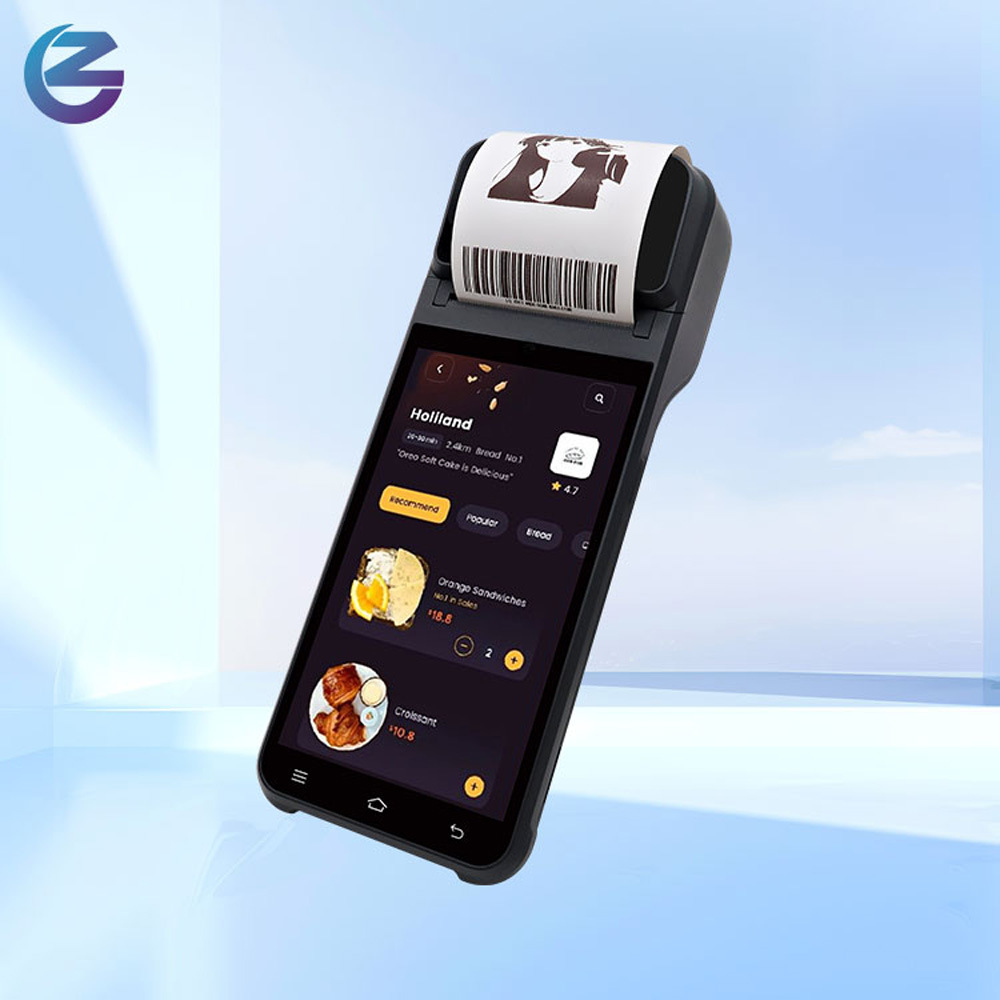 Máquina postal transfronteriza escaneadora de código ordenadora de comidas terminal de cajero multilingüe con impresora térmica de 58MM