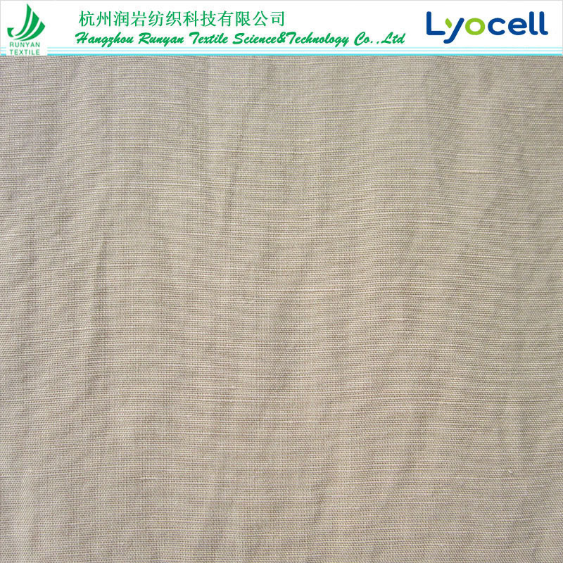 21*21天丝麻面料 莱赛尔亚麻面料170gsm天丝麻平纹面料