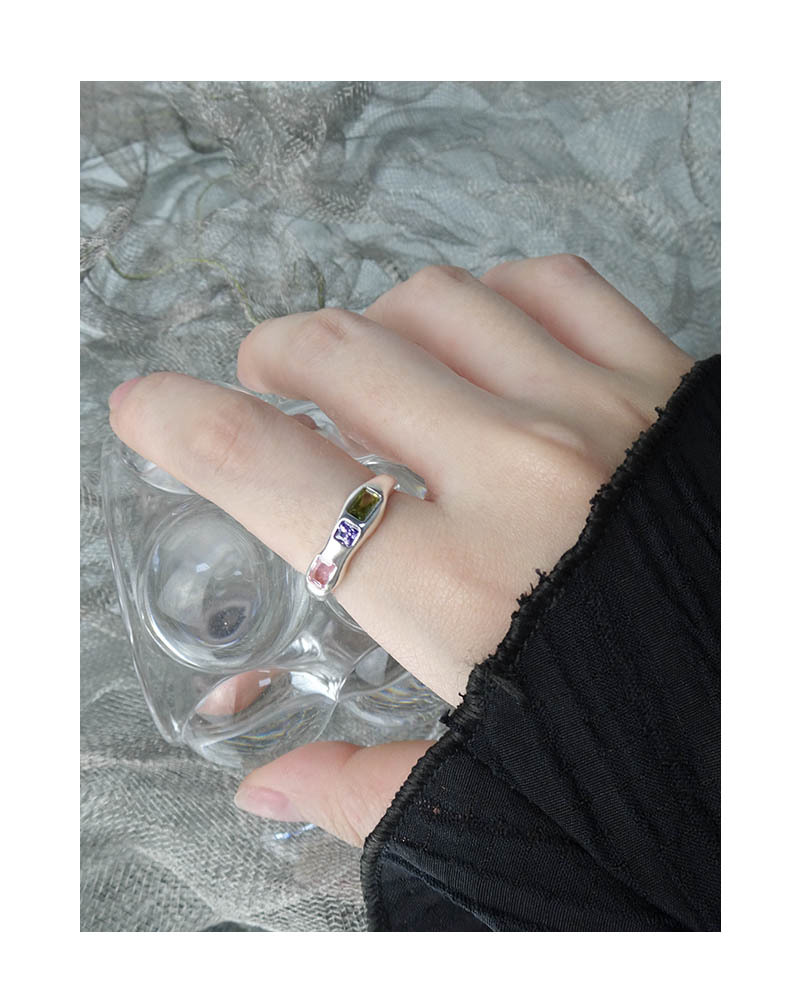 Simple Style Round Sterling Silver Plating Zircon Open Ring 1 Piece