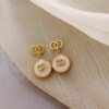 Silver needle from pearl, advanced earrings, silver 925 sample, french style, light luxury style, high-quality style