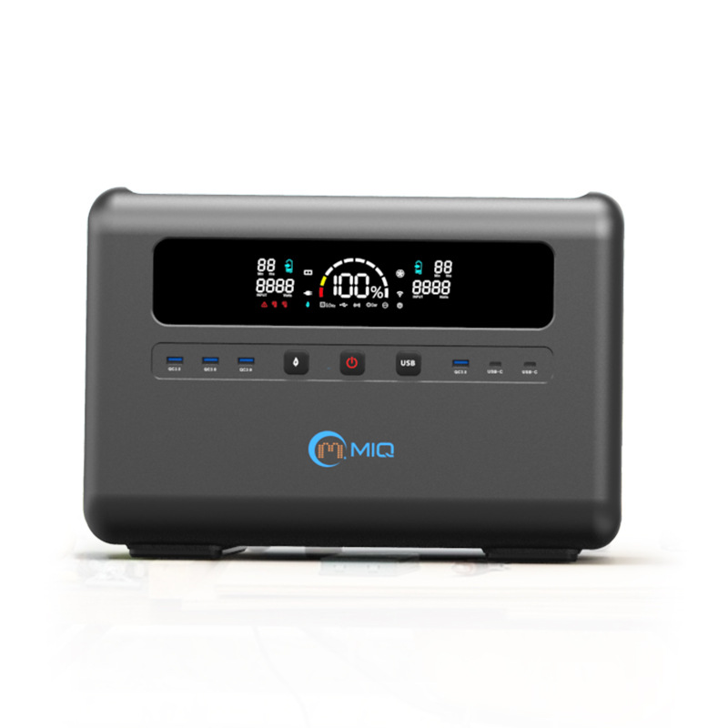 Fuente de alimentación de almacenamiento de energía de carga rápida con inversor bidireccional de 2400W de 2 grados 220V/110V batería de fosfato de hierro y litio fuente de alimentación al aire libre