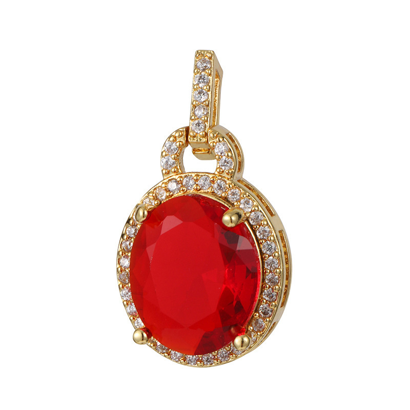 Joyas transfronterizas colgante de rubí esmeralda ligero de lujo accesorios de acero de titanio collar no decolor cadena clavícula