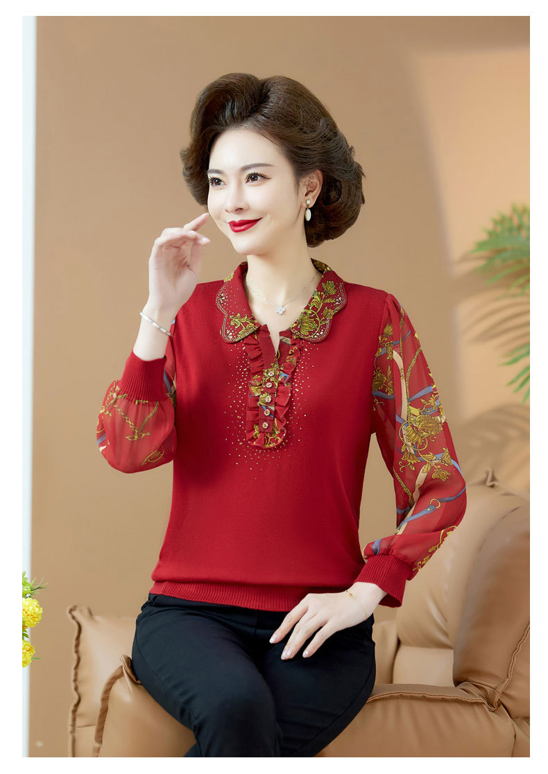 E6009 1120K ÁO THUN NỮ TAIRYA DÀI TAY MÙA XUÂN THU ĐÔNG TRUNG NIÊN THỜI TRANG NỮ G04 SẢN PHẨM MỚI