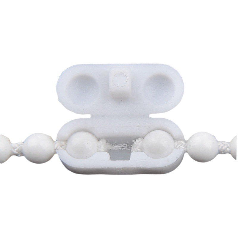 Lanris accesorios de cortina de calidad de exportación Blanco tire Bead roller Shutter accesorios de cortina romana 4,5 tire del cordón de una sola pieza hebilla de cuentas