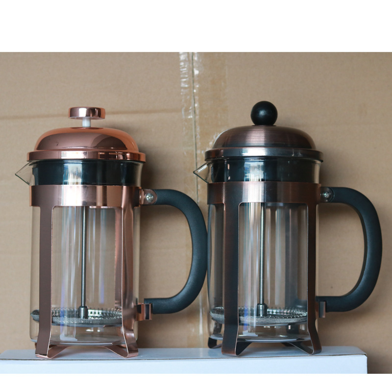 Electroplated Rose Gold French Pressing Coffee Tea Kettle Filter Kettle Tea Maker Scented Tea Moka Kettle Filter Kettle