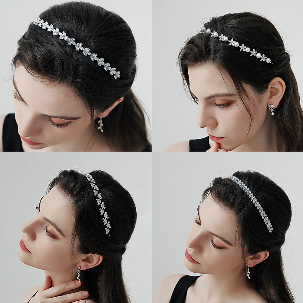 Korean Style Daily Out Headwear Photography Portrait Accessories Ins Cyber Celebrity Press Hair Stamp All-match Light Luxury Zircon Headband