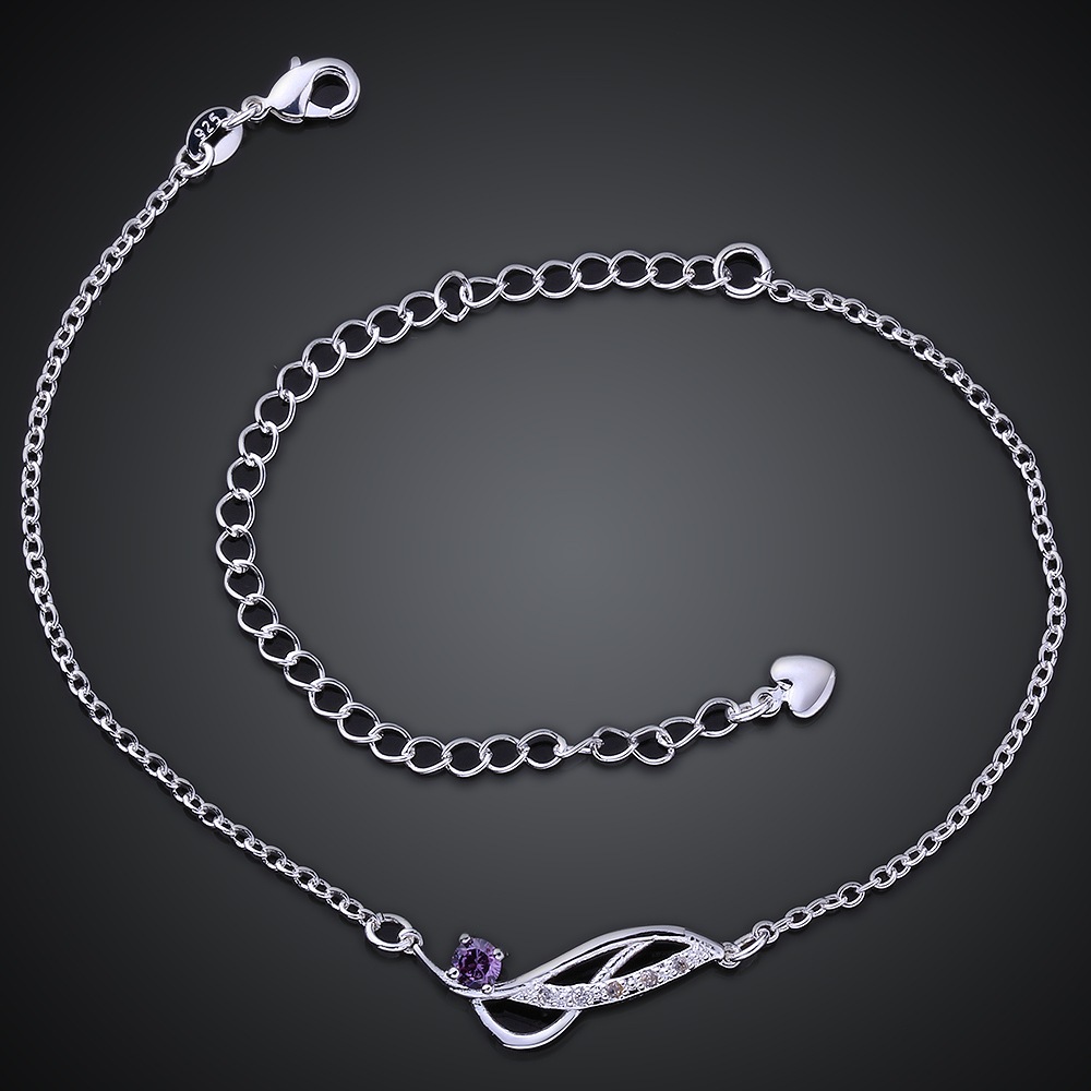 Simple Style Geometric Copper Plating Zircon Womenu0027S Anklet 1 Piece