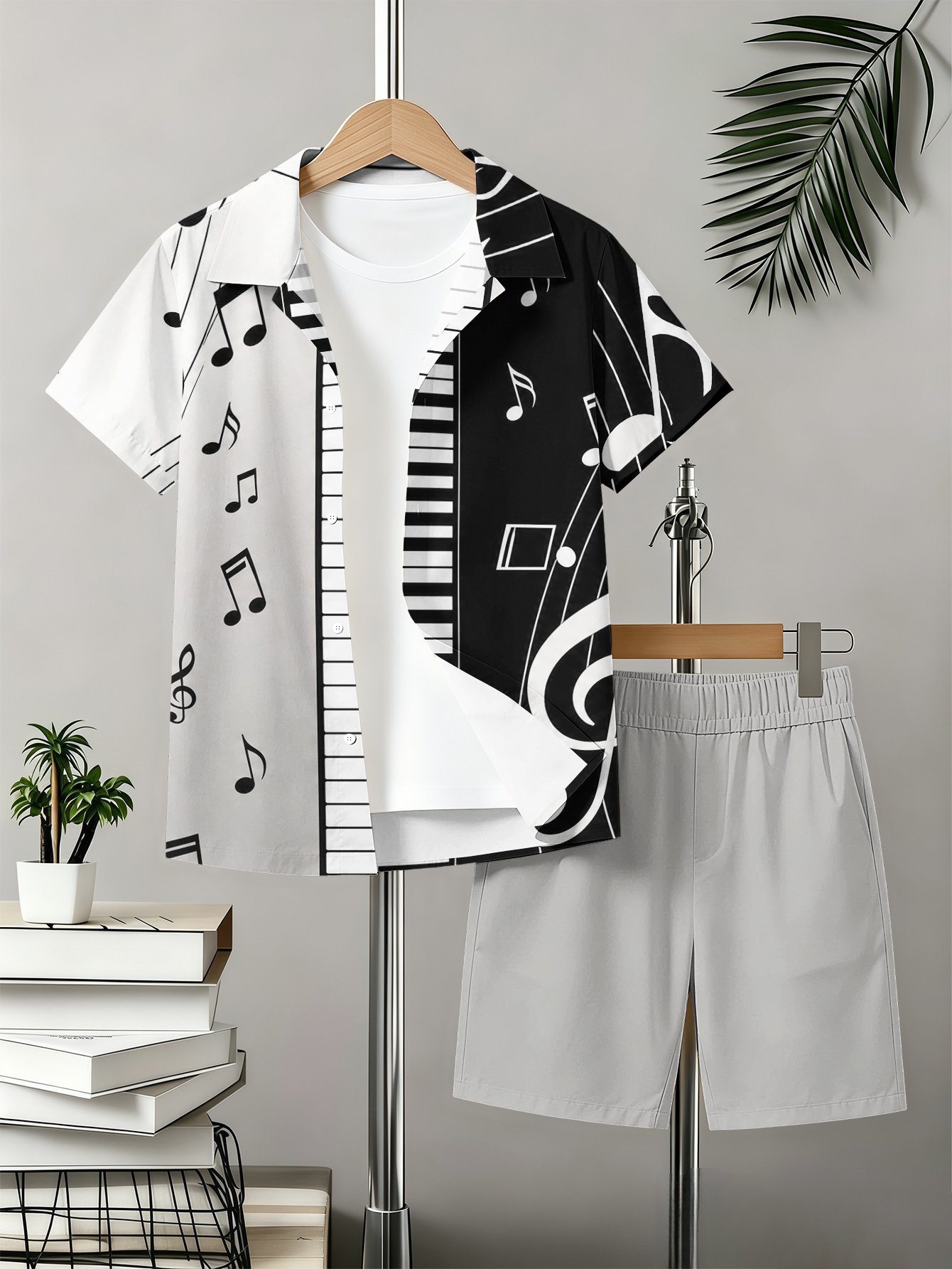 Boys 3d Printed T-shirt And Shorts Set With Pattern Designs_voghion.com