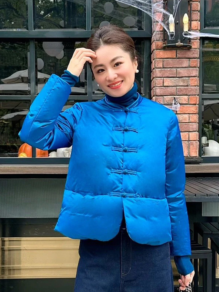 2026 Autumn/Winter New Chinese Style National Style down Jacket Tang Suit with Traditional Buttons Old Money Style Stand Collar Winter Women's Clothing Retro Tang Suit