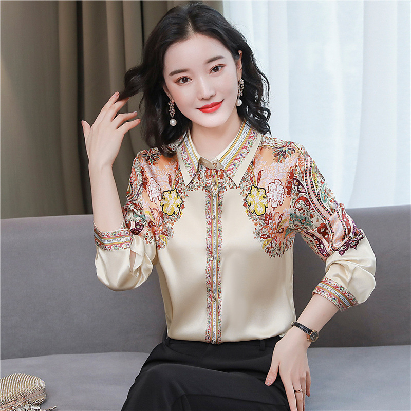 Elegant silk spring fashionable shirt