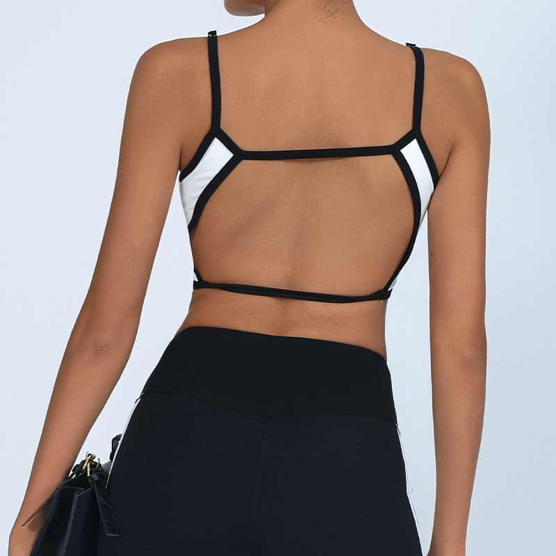 Chaleco de yoga transfronterizo de comercio exterior para mujer con almohadilla para el pecho de alta elasticidad y secado rápido