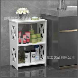 简易组合书架家用客厅落地床头收纳架多功能PVC木塑板多层置物架