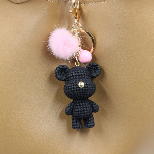 KOOROL Water Fox Resin Famous Yarn Bear Keychain Pendant Violent Bear Bell Rabbit Bag Charm