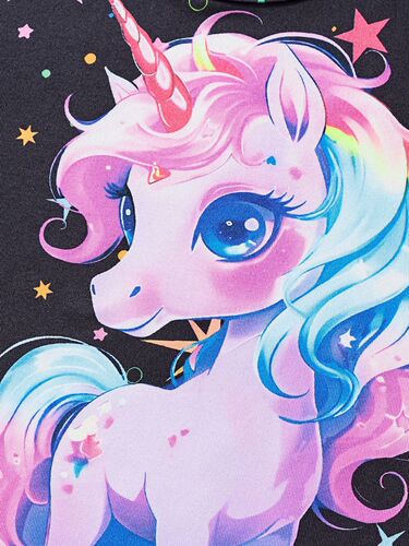 Children's Short Sleeve Long Pants Set Summer 2025 New Cartoon Unicorn Two-Piece Set for Young Girls, Medium-Sized Children Clothing