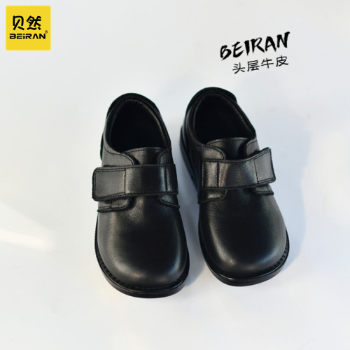 Children's campus black leather shoes, cowhide single shoes, spring and autumn style, breathable British soft, girls, boys, babies, gentlemen