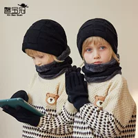9550 кросс-границы детей шляпа перчатки шеи три части Зима Открытый флисовой подкладкой теплая нить вязаная шапка