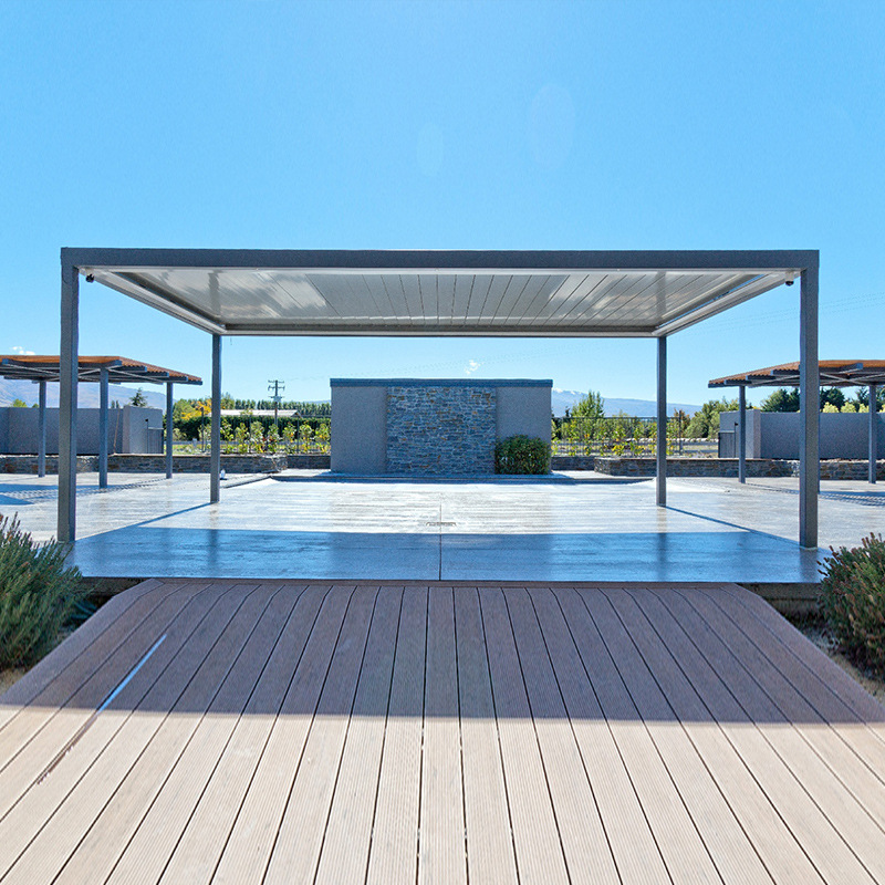 Impermeable al aire libre pabellón villa piscina inteligente eléctrico retráctil plegable toldo ocio al aire libre aleación de aluminio pabellón