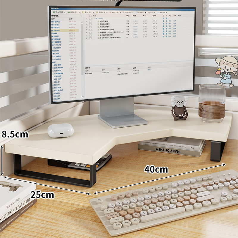 コーナーコンピュータ高架モニタースクリーンベースブラケットデスク三角形収納ラックデスクトップ収納ラック|undefined