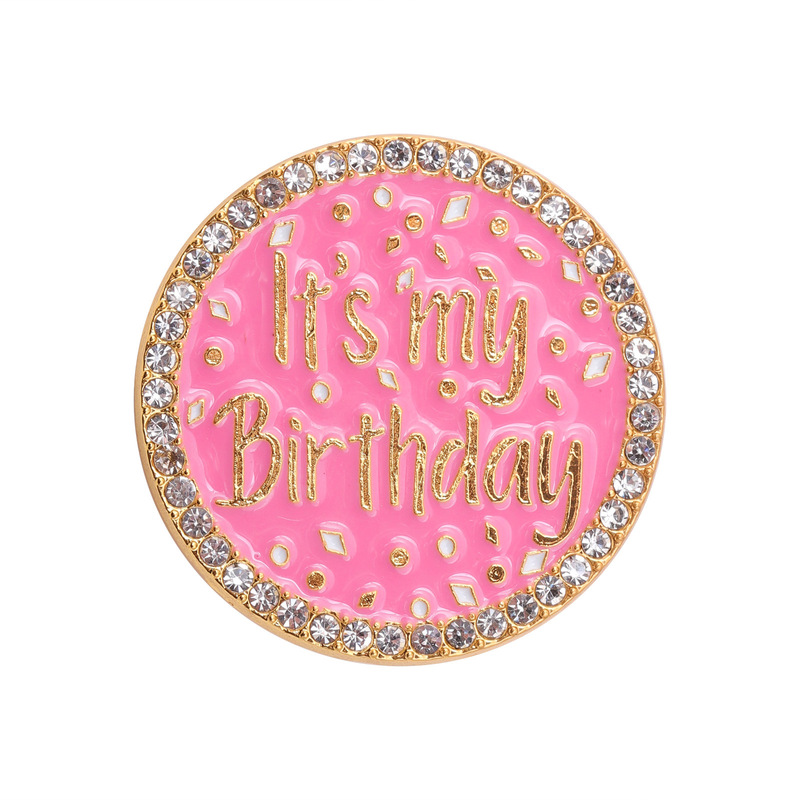 誕生日プレゼントクリエイティブアクセサリーピンクに誕生日おめでとうブローチ今日は私の誕生日アルファベットバッジです|undefined