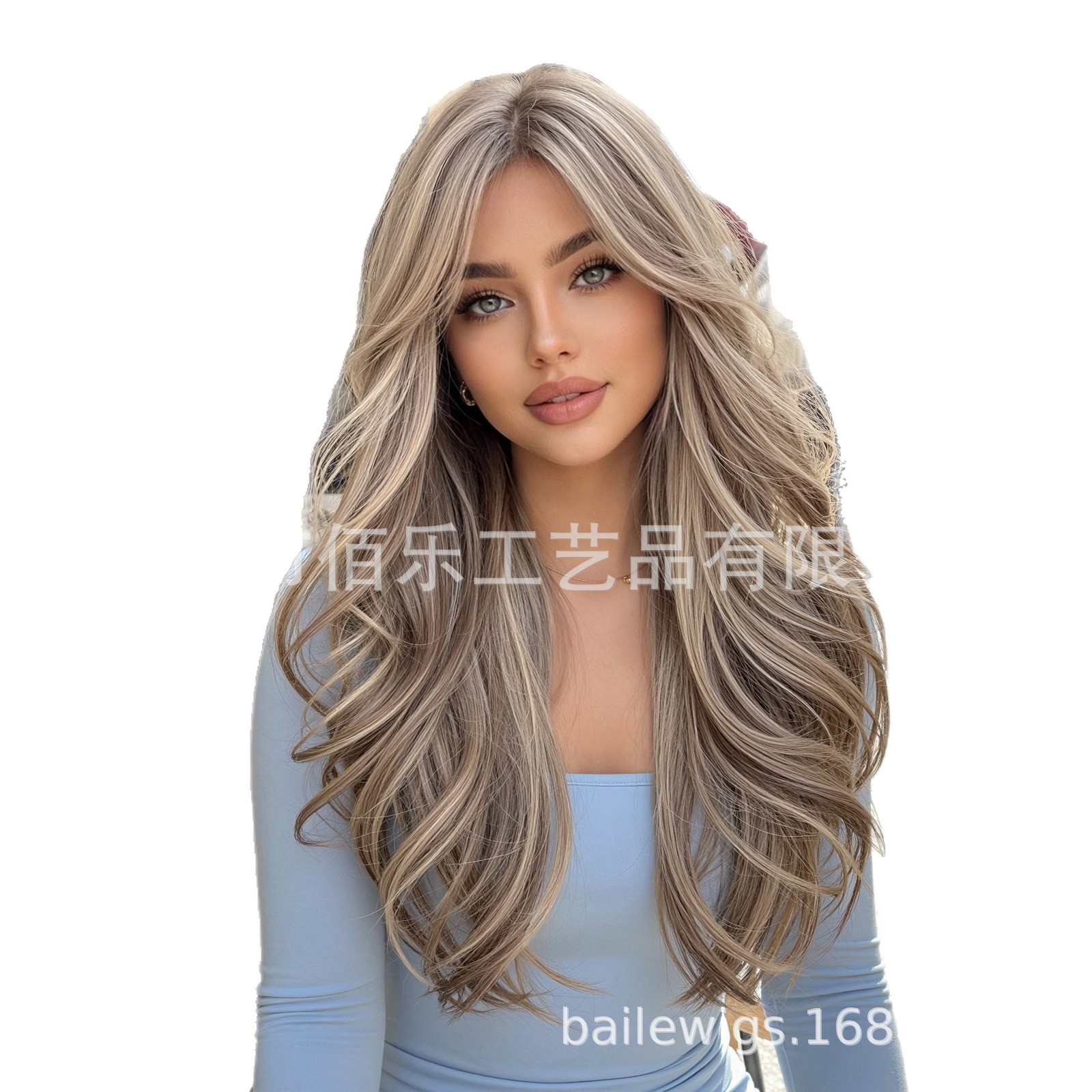 Pelucas europeas y americanas rizadas largas ondas lino gris marrón picado teñido aire frangeas wig