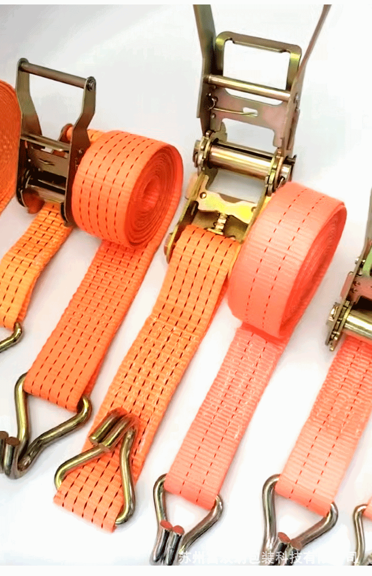 Directly from the manufacturer, export-quality polyester cargo straps, top-mounted tensioners, extended and thickened brake ropes for vehicles