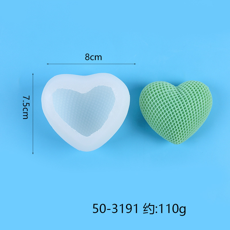 Molde de silicona 3D estéreo con forma de corazón tejido para velas aromáticas de coche con forma de flor de corazón DIY para el Día de San Valentín