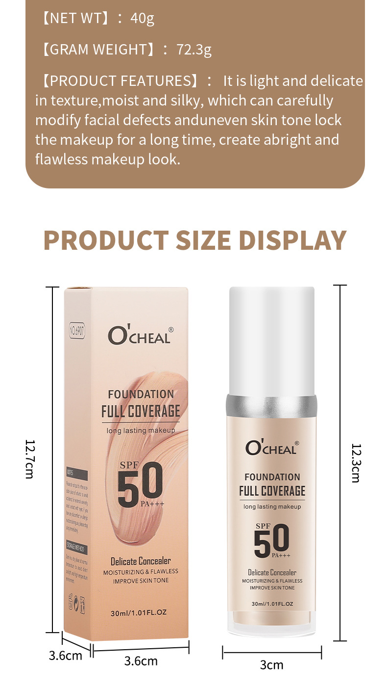 OCHEAL Warm Concealer Langanhaltend feuchtigkeitsspendende, wasserfeste, schweißresistente, Make-up-erwärmende und hautaufhellende Flüssigkeit_voghion.com