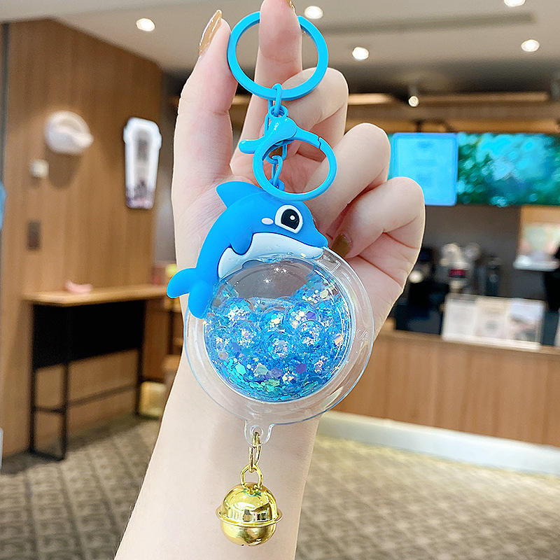 Flotante pequeño llavero de peces de colores para hombres y mujeres exquisito lindo botella a la deriva llave del coche colgante mochila colgante pequeño regalo