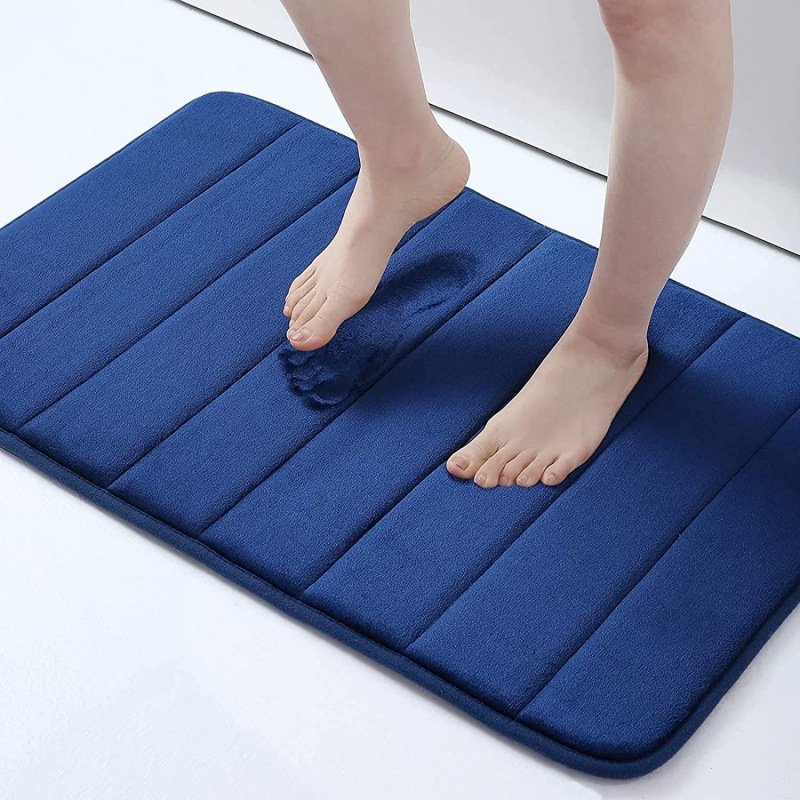 Striped Quilted Coral Fleece Floor Mat Bathroom Absorbent Soft Mat Cross-Border Hot Selling Temu Dropshipping Striped Quilted Coral Fleece Floor Mat Bathroom Absorbent Soft Mat Cross-Border Hot Selling Temu Dropshipping