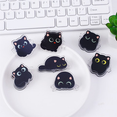 黒猫かわいいアニメクリエイティブアクリルppクリップ両面hd手帳クリップ間食シールクリップ尻クリップカスタム