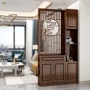 Chinese Style Screen Entrance Door Entrance Cabinet Office Home Living Room Bedroom Modern Simple Decoration Hollow Partition Cabinet