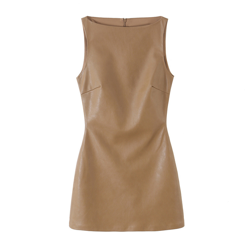 TAOP&ZA Women's Clothing 2026 Autumn New Slim-Fit Leather Effect Mini Dress 4764201 TAOP&ZA Women's Clothing 2026 Autumn New Slim-Fit Leather Effect Mini Dress 4764201