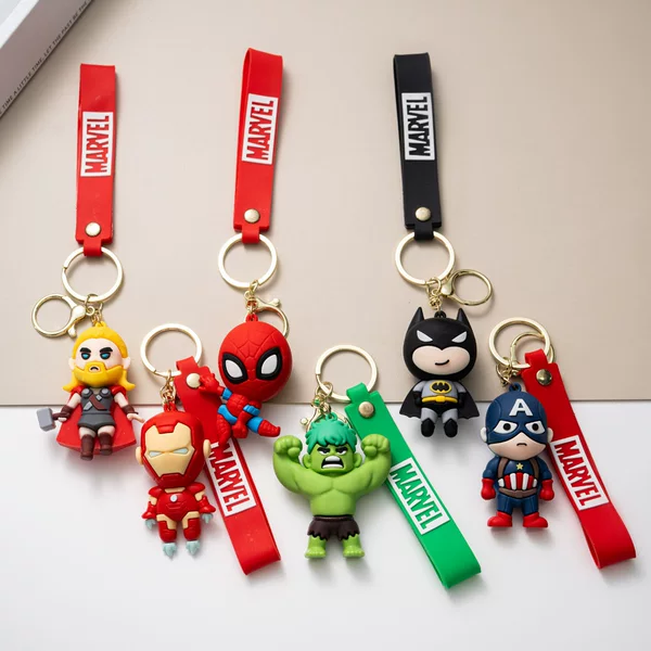 Creative Keychain Marvel Avengers Pendant Three-Dimensional Spider-Man Hulk Backpack Pendant Gift Wholesale