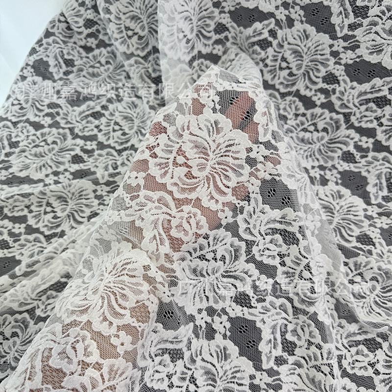 Nueva tela de encaje de Chenille brocado poliestireno encaje elástico base chaqueta calentante vestido de encaje