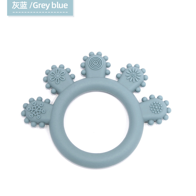 Entrenamiento de mordedor de silicona para bebés, agarre para bebés, agarre de mano de grado alimenticio, palo molar, juguete de mano anti-comer de silicona para bebés