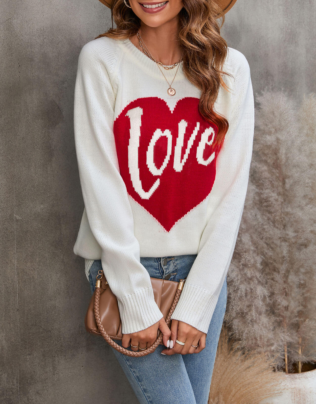 Women's Sweater Long Sleeve Sweaters & Cardigans Elegant Streetwear Letter Heart Shape display picture 1