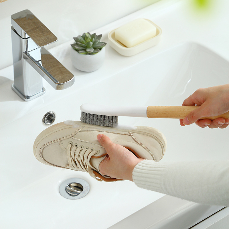 kinbata shoe brush long handle Beech household shoe washing brush soft brush laundry brush board brush does not hurt shoes L