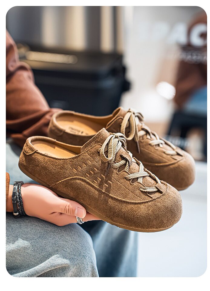 Dép bít mũi nam kiểu Birkenstock quai hậu không gót, chống trượt chịu mài mòn, đi ngoài trời mùa thu — K7788 Hạt dẻ, K7788 thẻ chi tiết 14