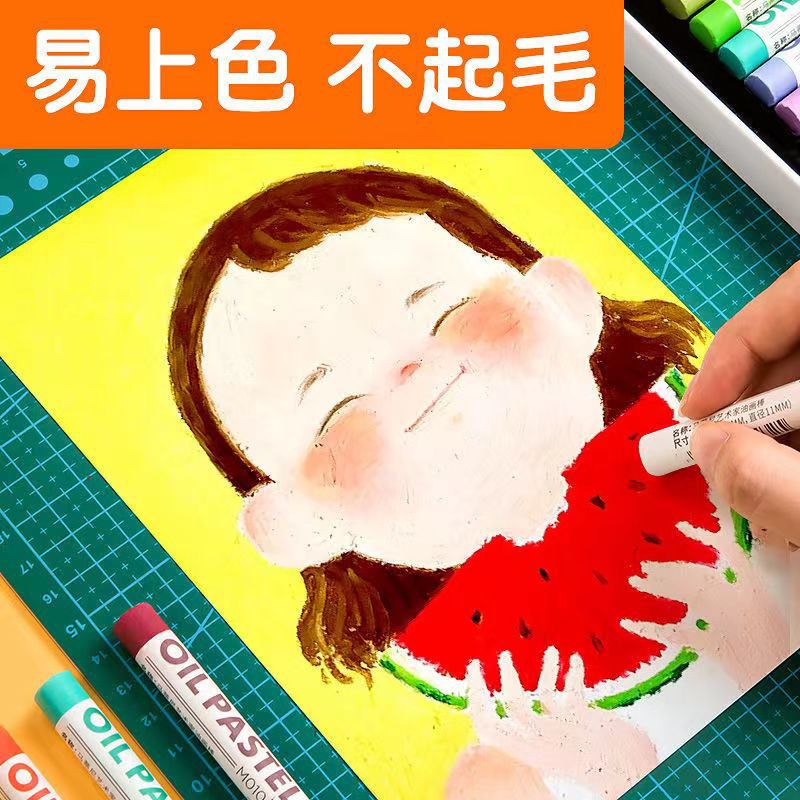 重彩油畫棒專用紙正方形10cm繪畫紙優質細紋兒童油畫塗鴉卡紙批發